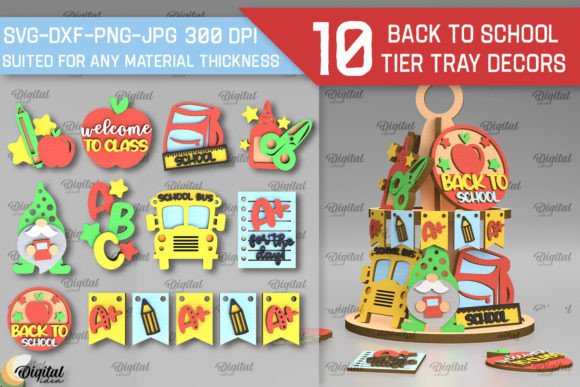 Back to School Tier Tray LaserCut Bundle: A Creative Solution for Custom Designs