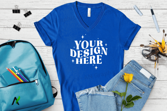 Bella Canvas 3005 V-Neck Mockup - 017: A Professional Tool for T-Shirt Designers and Creators