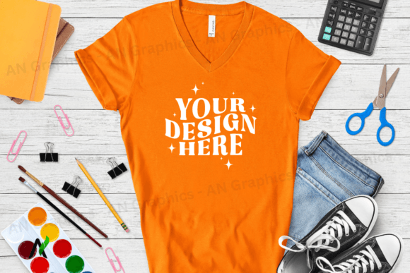 Bella Canvas 3005 V-Neck Mockup - 030: A Professional Design Tool for T-Shirt Creators