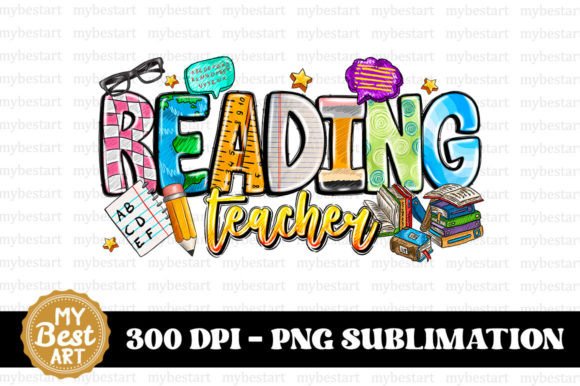 Reading Teacher PNG for Sublimation Printing and Design Projects