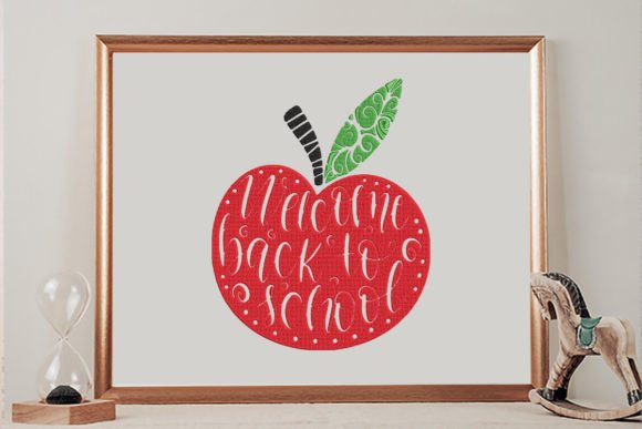Welcome Back to School Apple: A Whimsical Embroidery Design for Modern Creatives